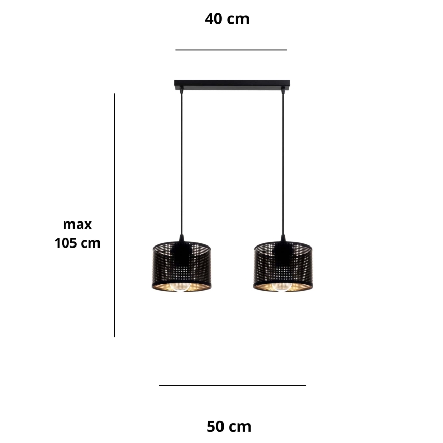 Подвесная люстра ALDO 2xE27/60W/230V черный