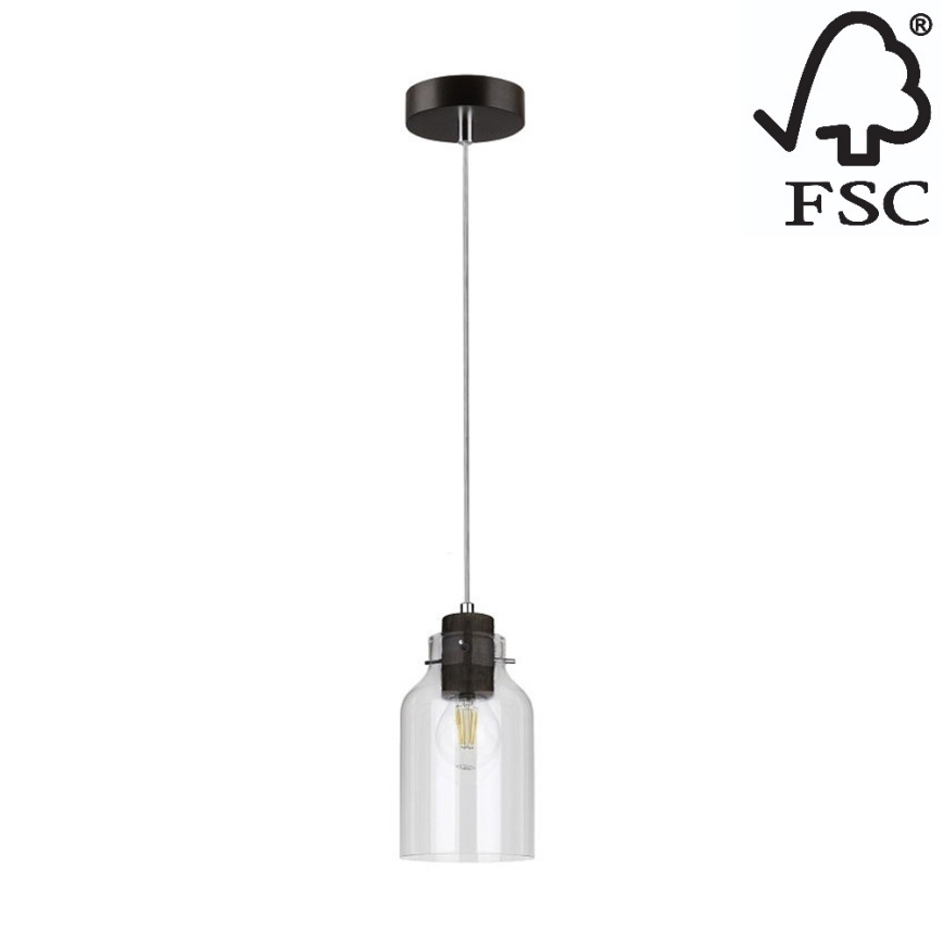 Подвесная люстра ALESSANDRO 1xE27/60W/230V бук - сертифицировано FSC