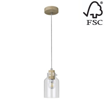 Подвесная люстра ALESSANDRO 1xE27/60W/230V дуб - сертифицировано FSC