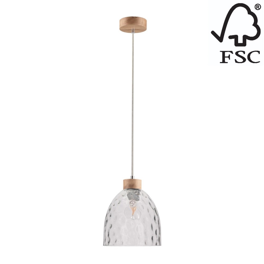 Подвесная люстра ALESSANDRO 1xE27/60W/230V дуб - сертифицировано FSC