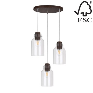 Подвесная люстра ALESSANDRO 3xE27/60W/230V бук - сертифицировано FSC