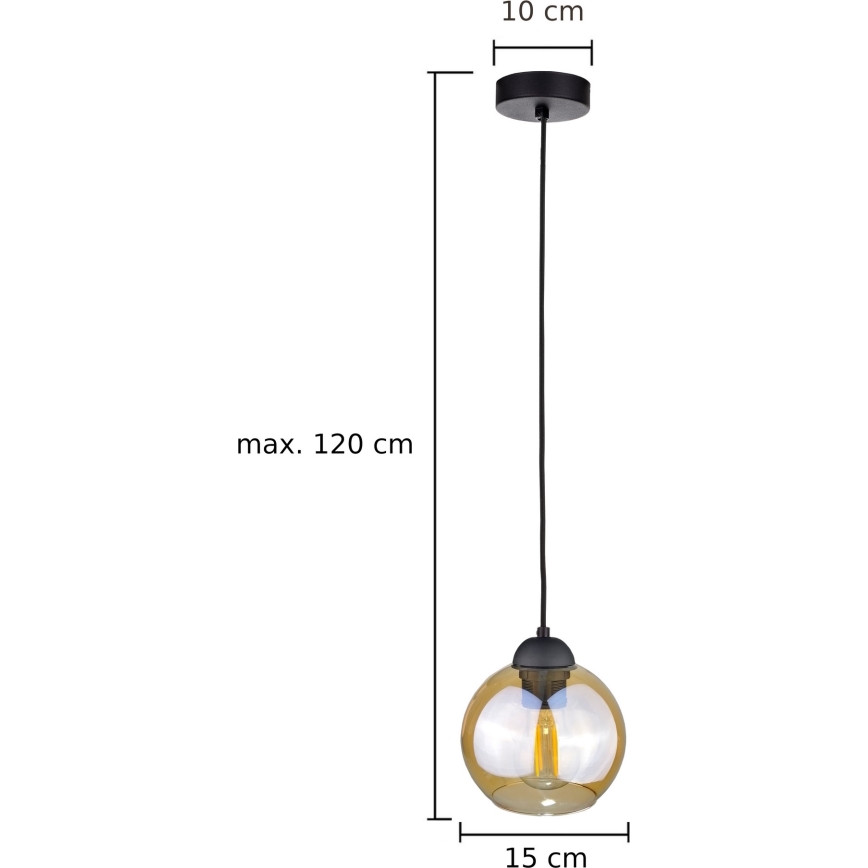 Подвесная люстра AMBRE BLACK 1xE27/60W/230V