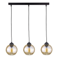 Подвесная люстра AMBRE BLACK 3xE27/60W/230V черный/дымчатый коричневый