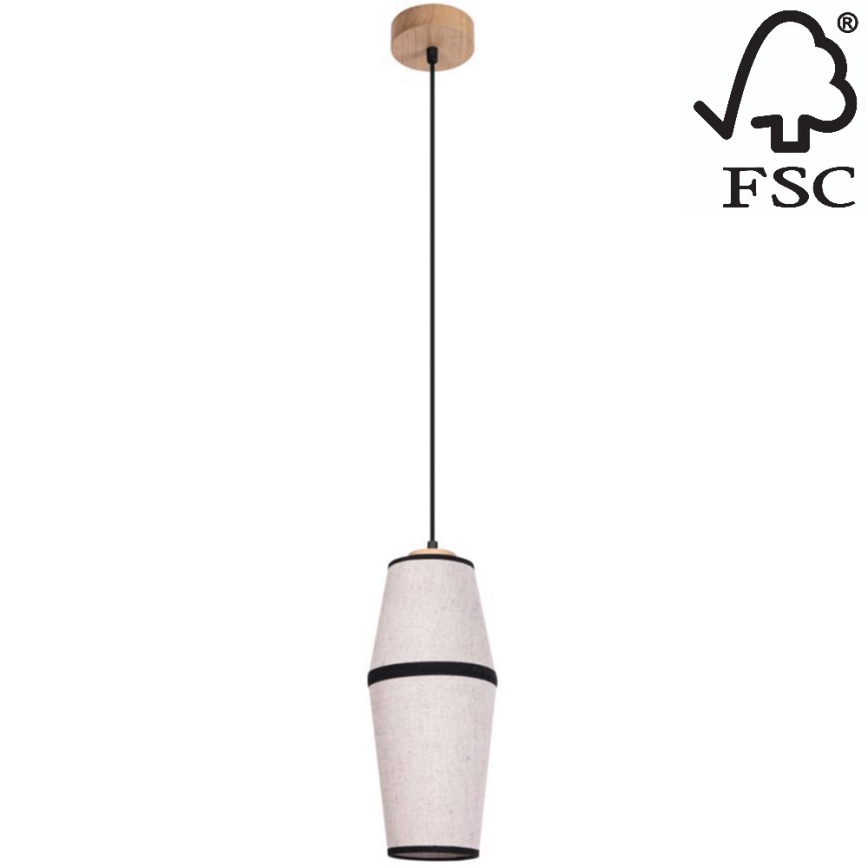 Подвесная люстра AMIGO 1xE27/25W/230V дуб – сертифицировано FSC