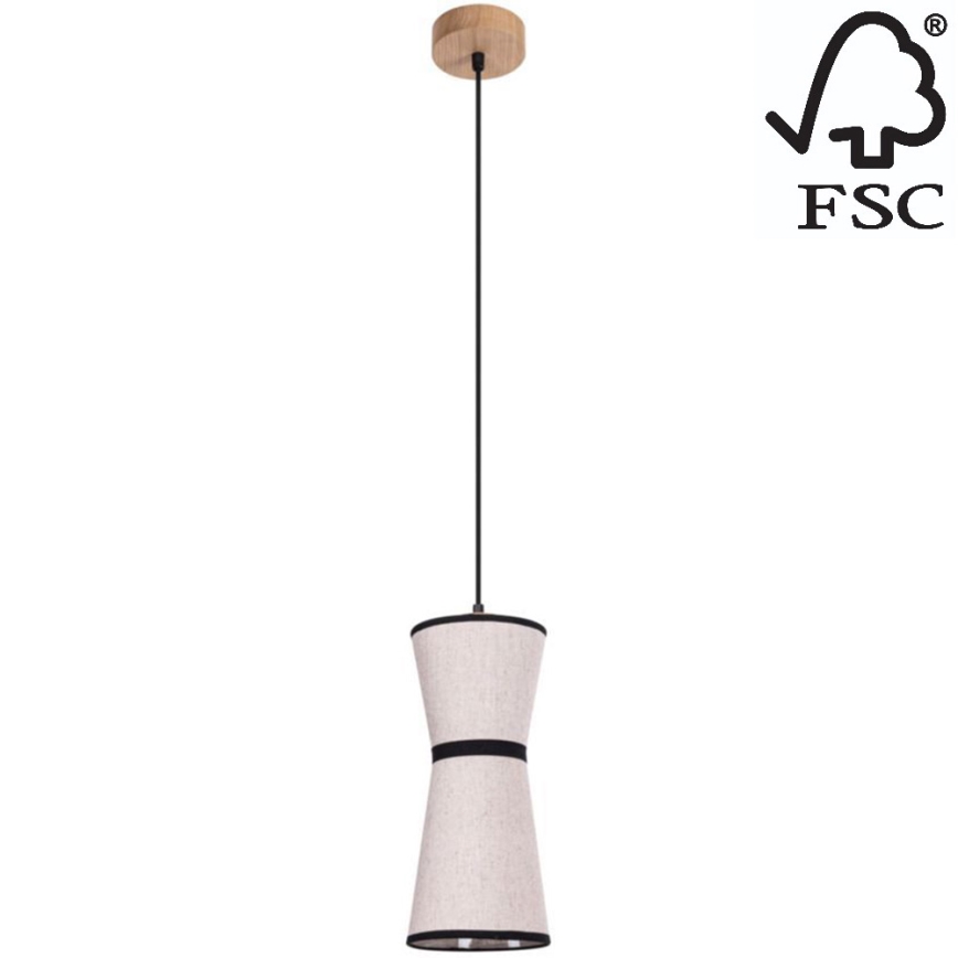 Подвесная люстра AMIGO 1xE27/25W/230V дуб – сертифицировано FSC