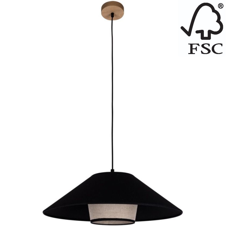 Подвесная люстра AMIGO 1xE27/60W/230V дуб – сертифицировано FSC