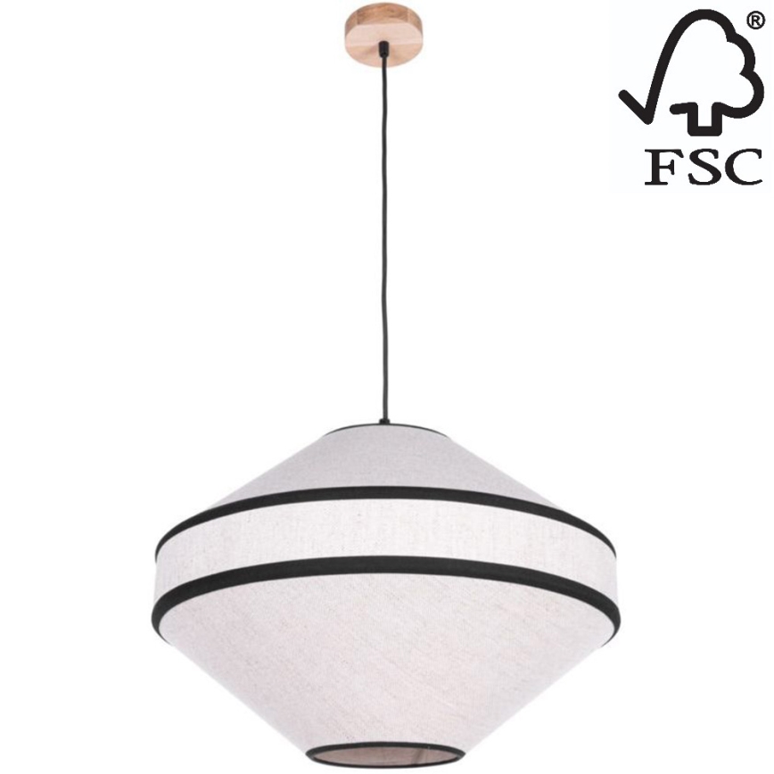 Подвесная люстра AMIGO 1xE27/60W/230V дуб – сертифицировано FSC