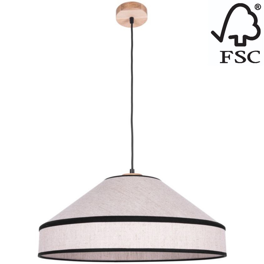 Подвесная люстра AMIGO 1xE27/60W/230V дуб – сертифицировано FSC