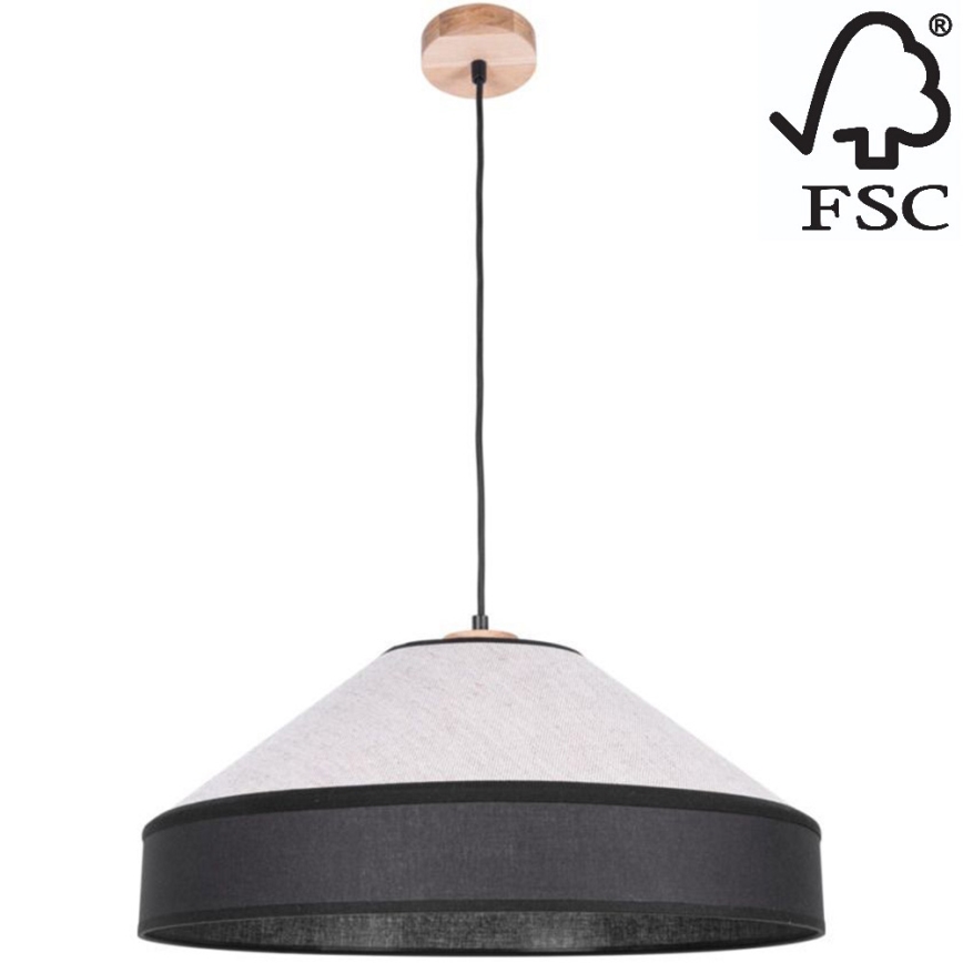 Подвесная люстра AMIGO 1xE27/60W/230V дуб – сертифицировано FSC