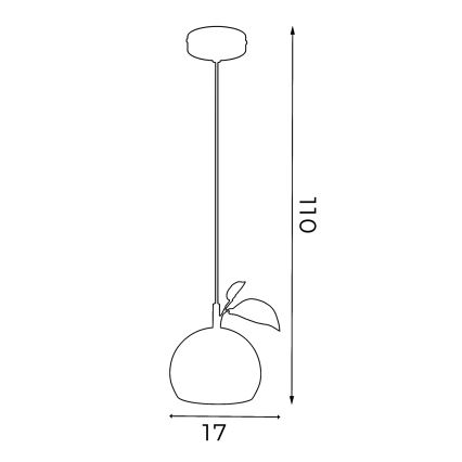 Подвесная люстра APPLE 1xE27/15W/230V зеленая