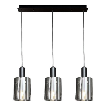 Подвесная люстра ARCADIA 3xE27/60W/230V черный/дымчатый
