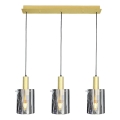 Подвесная люстра ARCADIA 3xE27/60W/230V золотистый/дымчатый