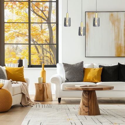 Подвесная люстра ARCADIA 3xE27/60W/230V золотистый/дымчатый