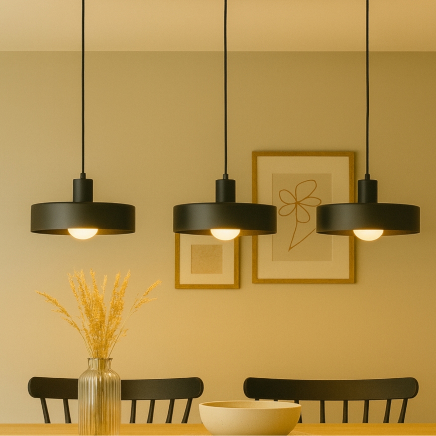 Подвесная люстра ARCANE на тросе 3xE27/60W/230V, черная