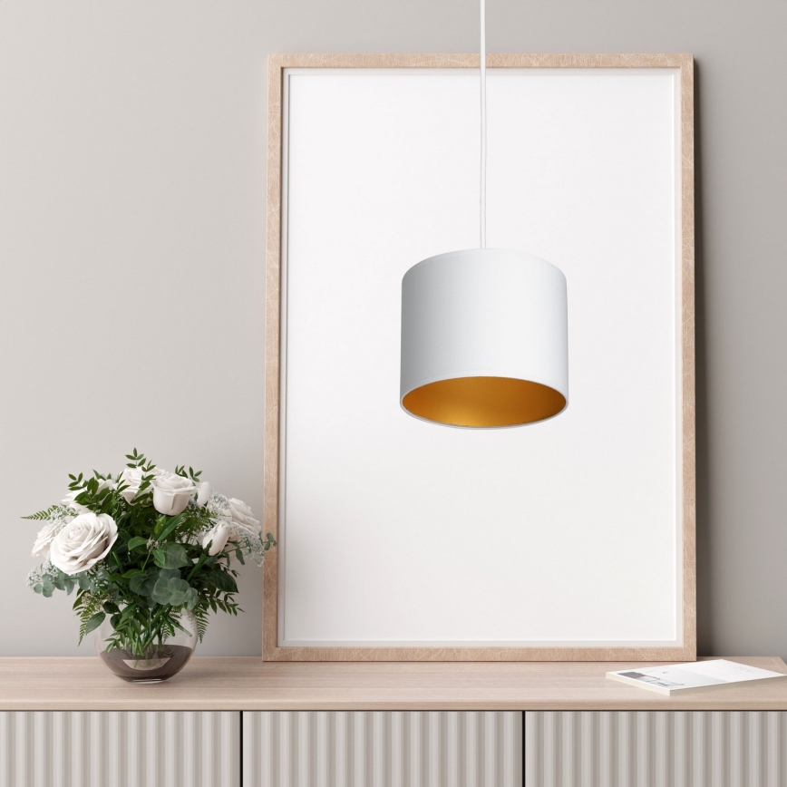 Подвесная люстра ARDEN 1xE27/60W/230V диаметр 18 см белая/золотая