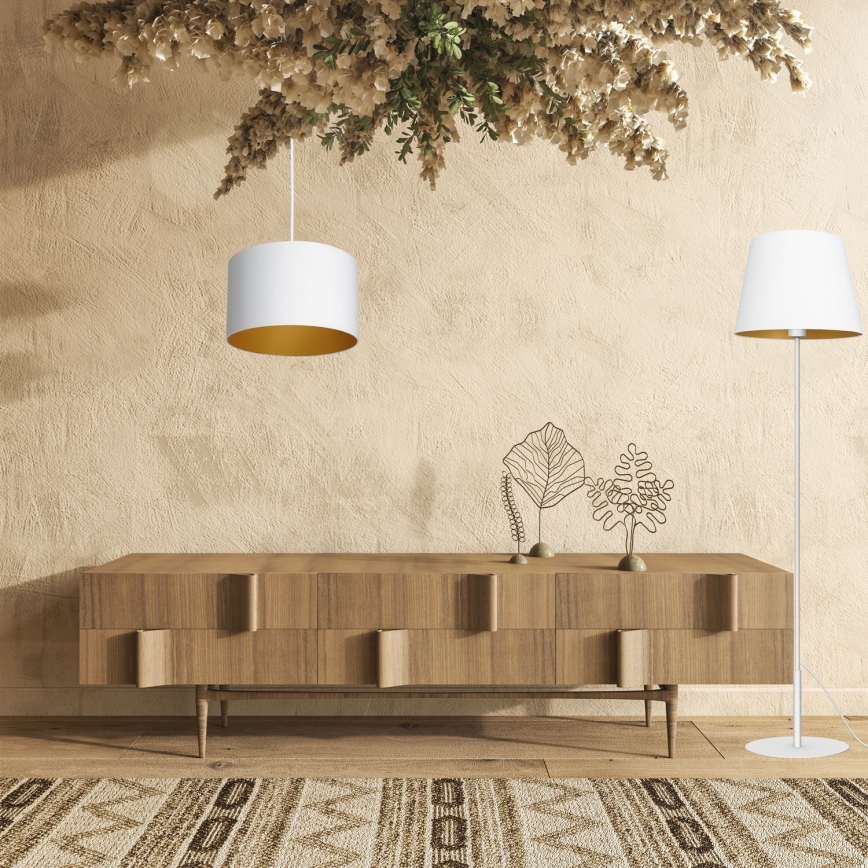 Подвесная люстра ARDEN 1xE27/60W/230V диаметр 25 см белая/золотая