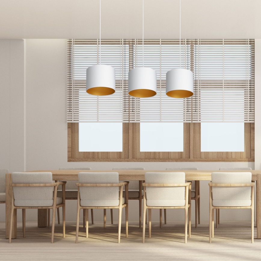 Подвесная люстра ARDEN 3xE27/60W/230V белая/золотая