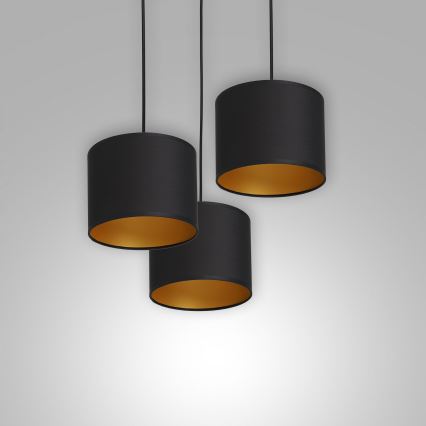 Подвесная люстра ARDEN 3xE27/60W/230V черная/золотая