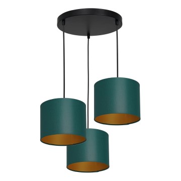 Подвесная люстра ARDEN 3xE27/60W/230V зеленая/золотая