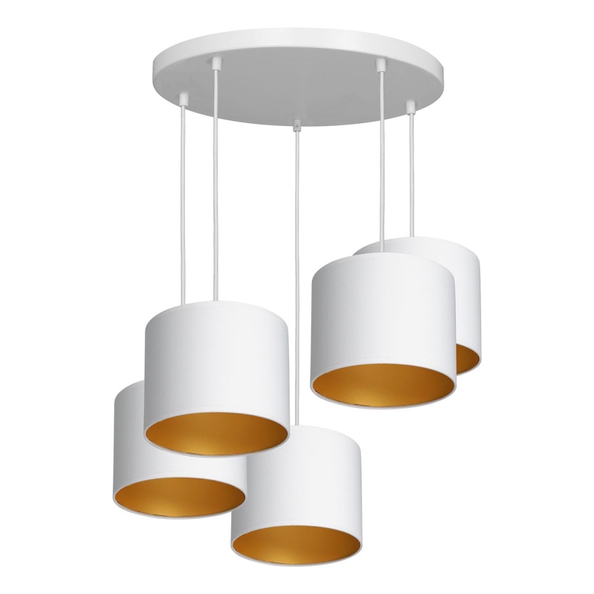 Подвесная люстра ARDEN 5xE27/60W/230V белая/золотая