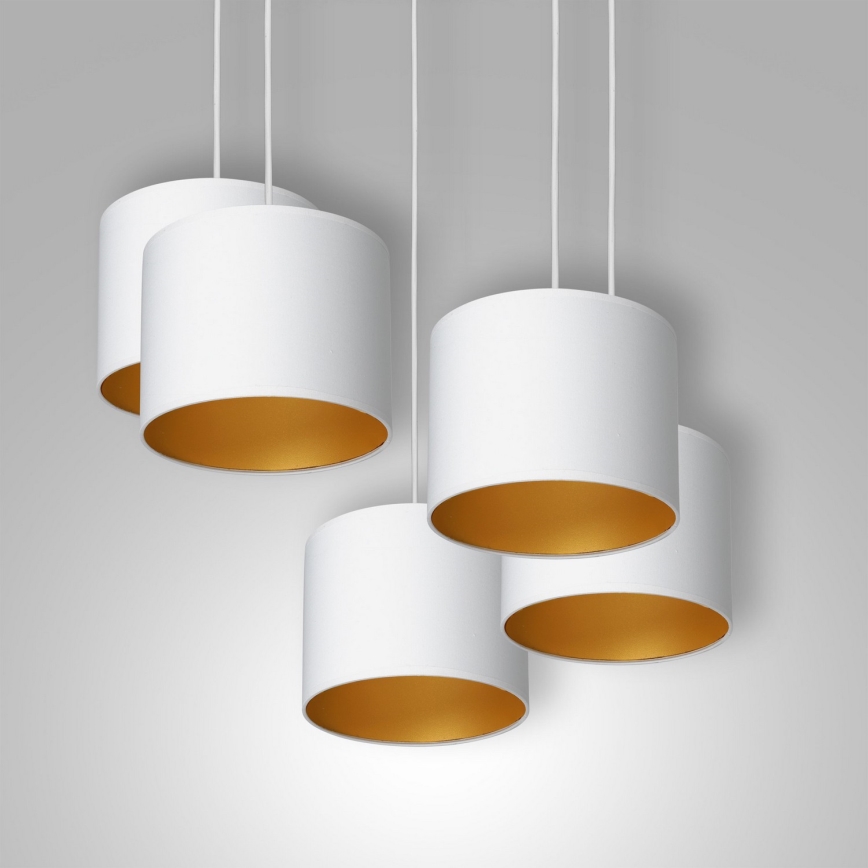 Подвесная люстра ARDEN 5xE27/60W/230V белая/золотая