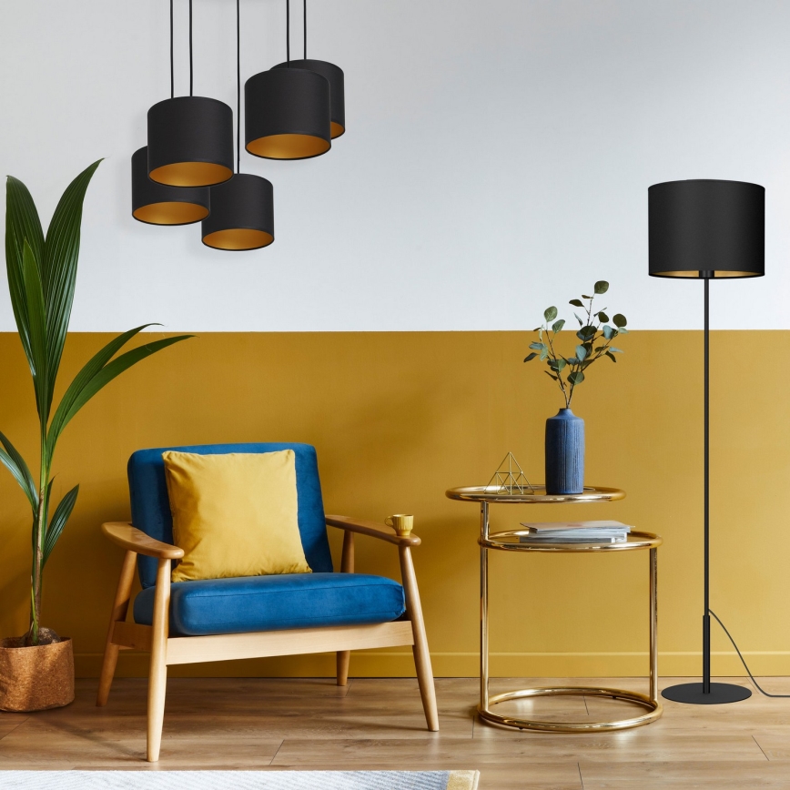 Подвесная люстра ARDEN 5xE27/60W/230V черная/золотая