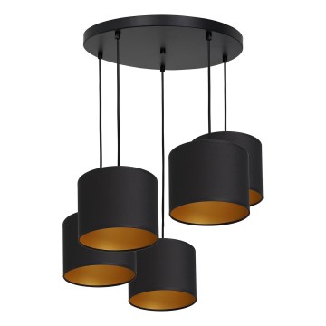 Подвесная люстра ARDEN 5xE27/60W/230V черная/золотая