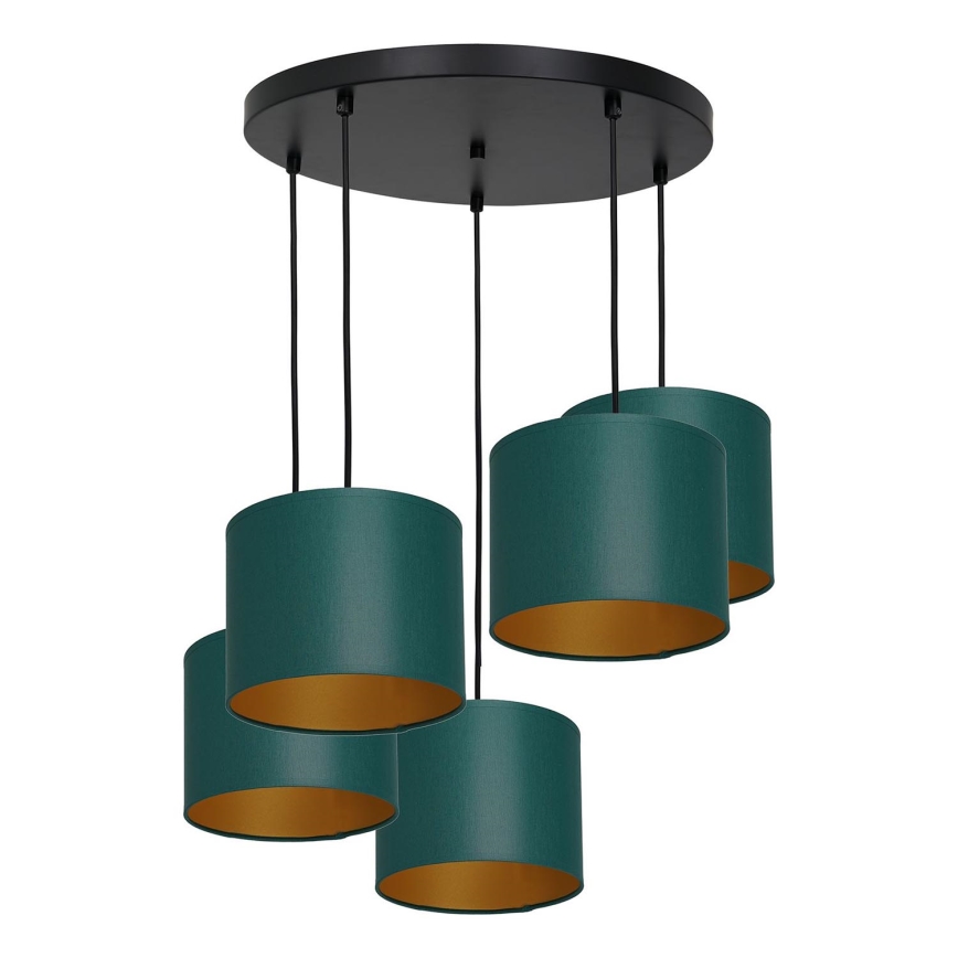 Подвесная люстра ARDEN 5xE27/60W/230V зеленая/золотая
