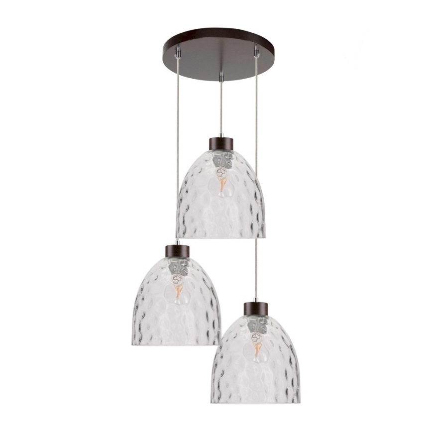 Подвесная люстра AURA 3xE27/60W/230V бук - сертифицировано FSC