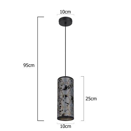 Подвесная люстра AVALO 1xE27/60W/230V серый/черный
