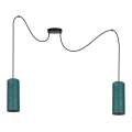 Подвесная люстра AVALO 2xE27/60W/230V бирюзовый/золотистый
