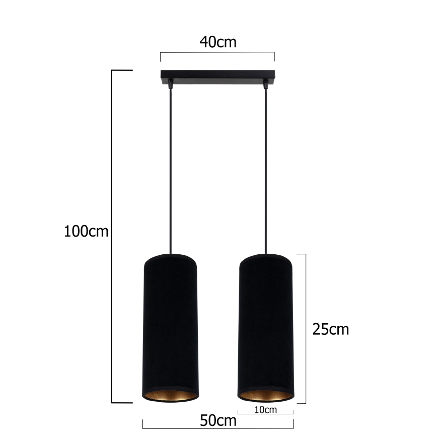 Подвесная люстра AVALO 2xE27/60W/230V черный