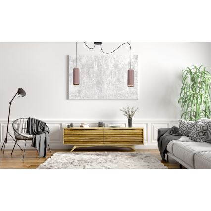 Подвесная люстра AVALO 2xE27/60W/230V розовый/медный