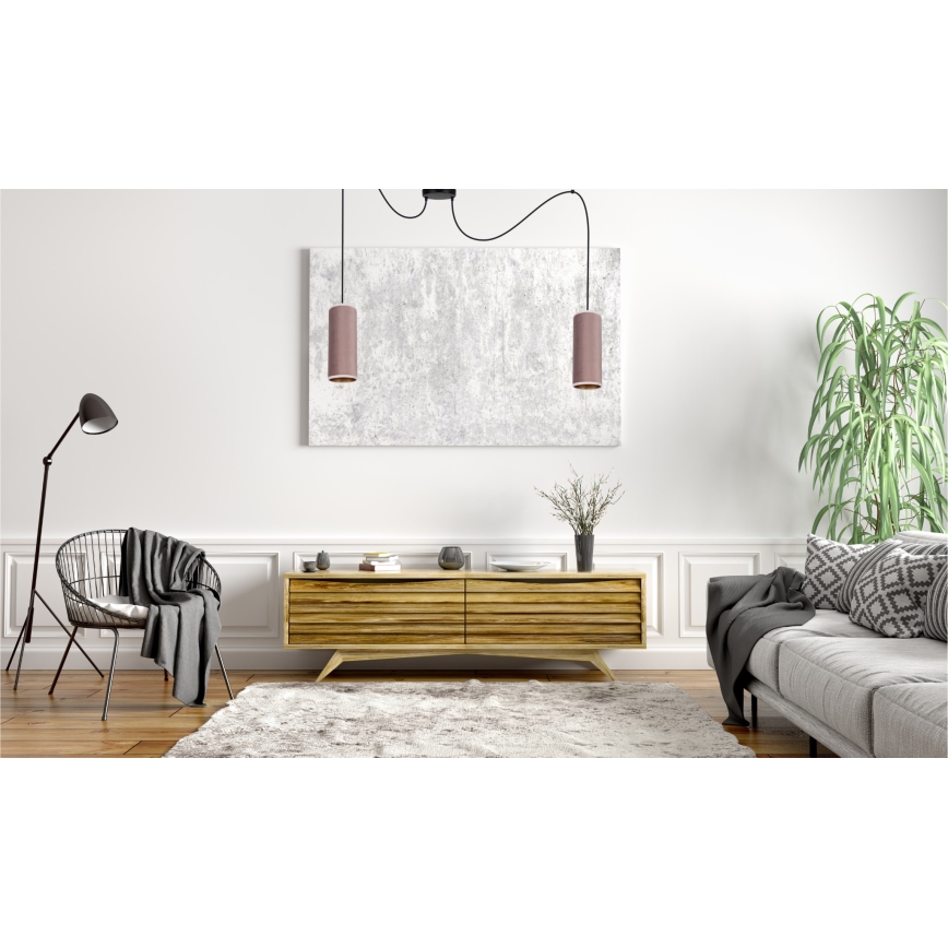 Подвесная люстра AVALO 2xE27/60W/230V розовый/медный