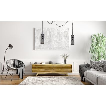 Подвесная люстра AVALO 2xE27/60W/230V серый/черный