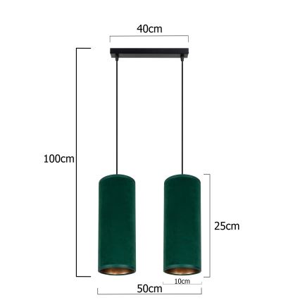 Подвесная люстра AVALO 2xE27/60W/230V зеленый