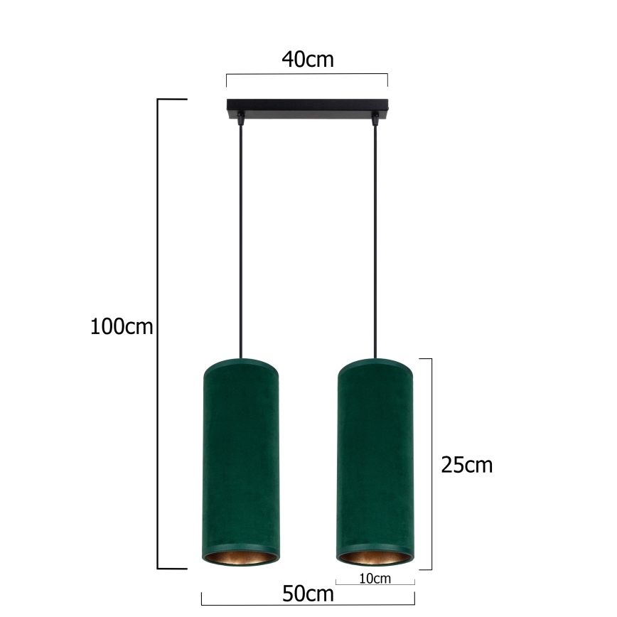 Подвесная люстра AVALO 2xE27/60W/230V зеленый