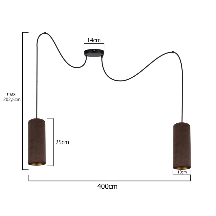 Подвесная люстра AVALO 2xE27/60W/230V коричневый/медный