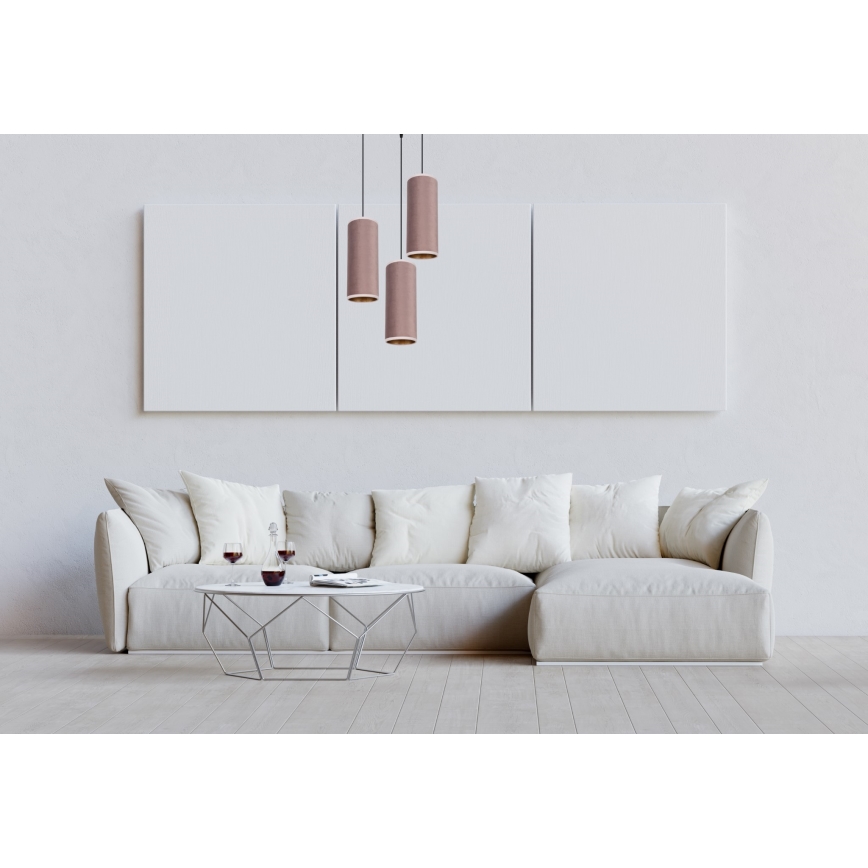 Подвесная люстра AVALO 3xE27/60W/230V диаметр 35 см розовый