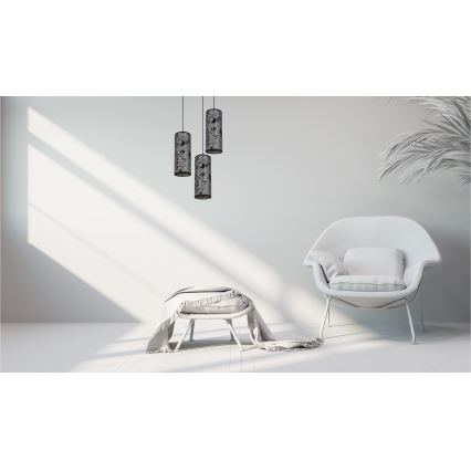 Подвесная люстра AVALO 3xE27/60W/230V диаметр 35 см серый/черный