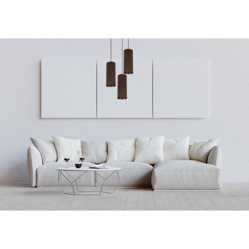 Подвесная люстра AVALO 3xE27/60W/230V диаметр 35 см коричневый