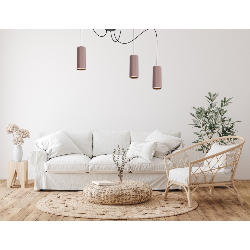 Подвесная люстра AVALO 3xE27/60W/230V розовый/медный