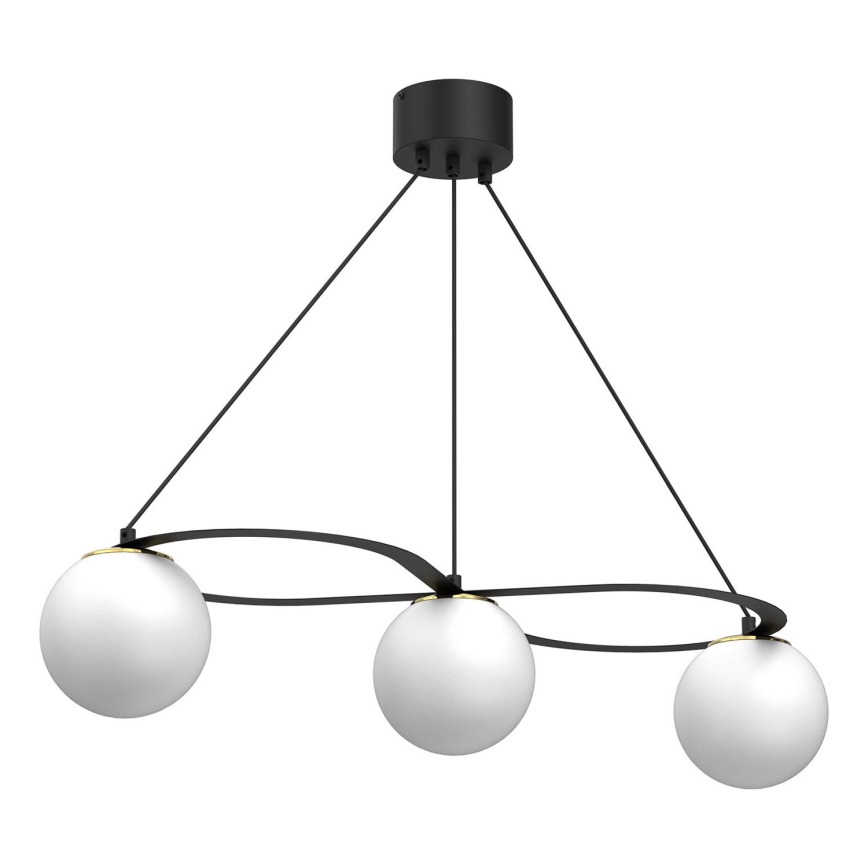 Подвесная люстра BALLO 3xE27/15W/230V черная/белая