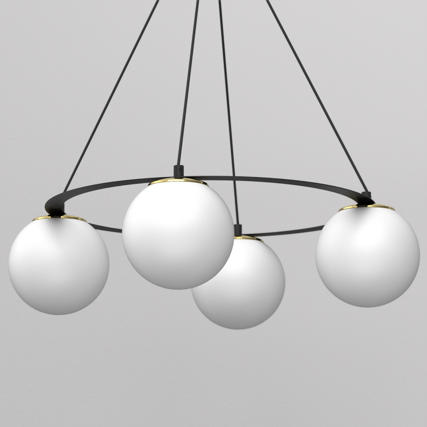 Подвесная люстра BALLO 4xE27/15W/230V черная/белая