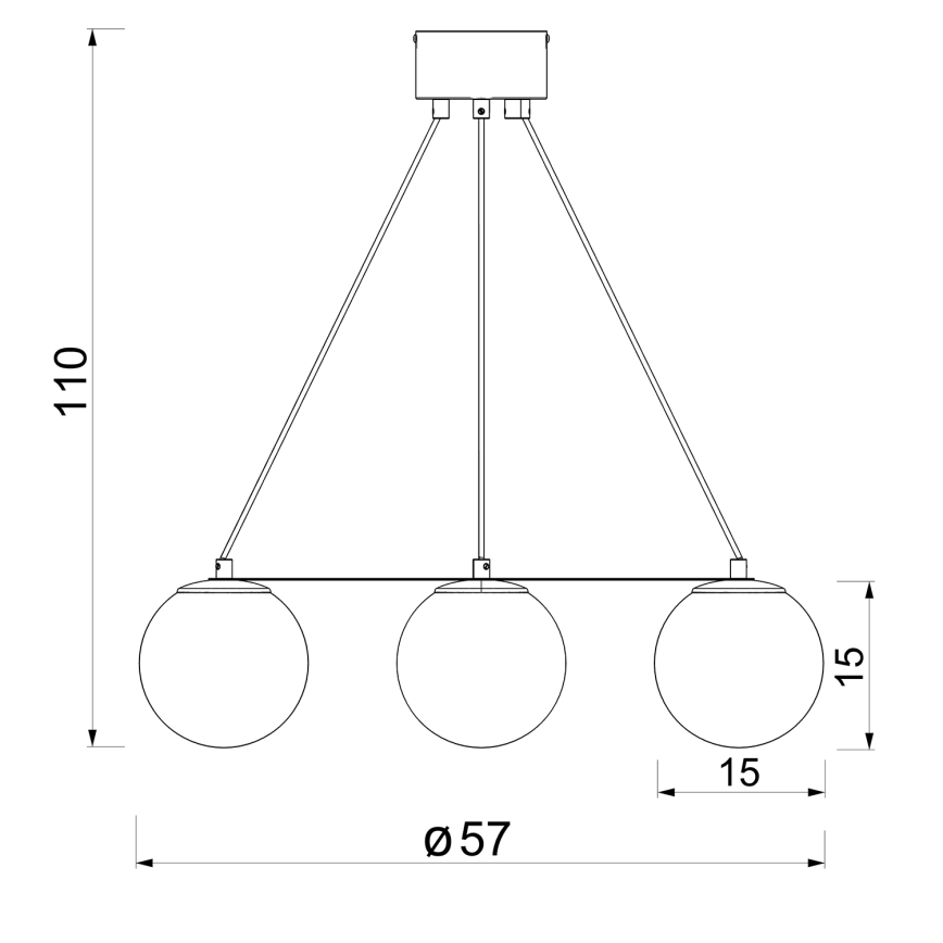 Подвесная люстра BALLO 4xE27/15W/230V черная/белая