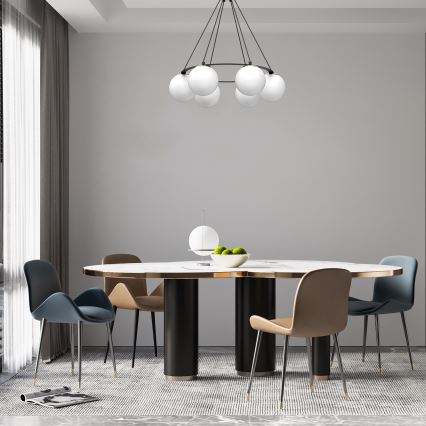 Подвесная люстра BALLO 6xE27/15W/230V черная/белая