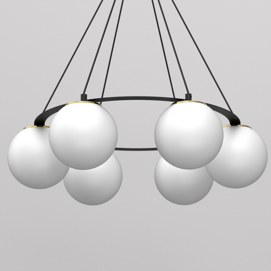 Подвесная люстра BALLO 6xE27/15W/230V черная/белая