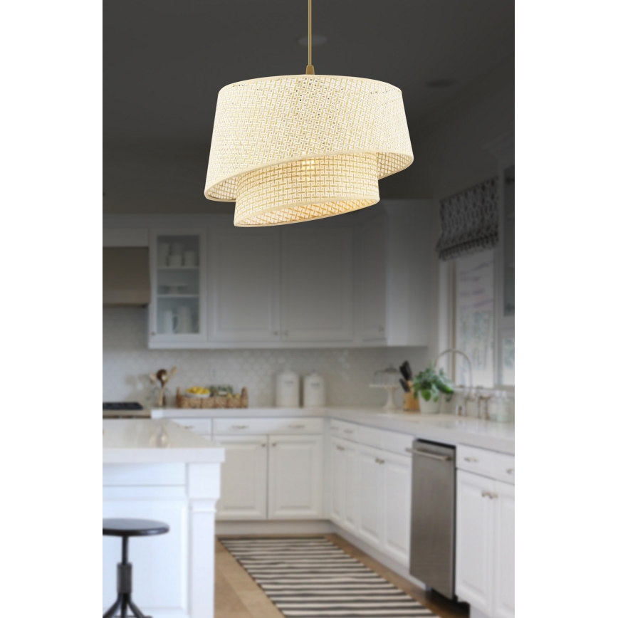 Подвесная люстра BARETTE 1xE27/60W/230V кремовая