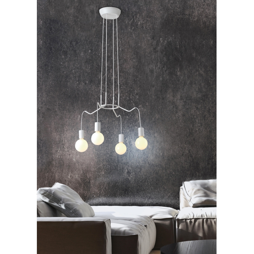 Подвесная люстра BASSO 4xE27/40W/230V белая