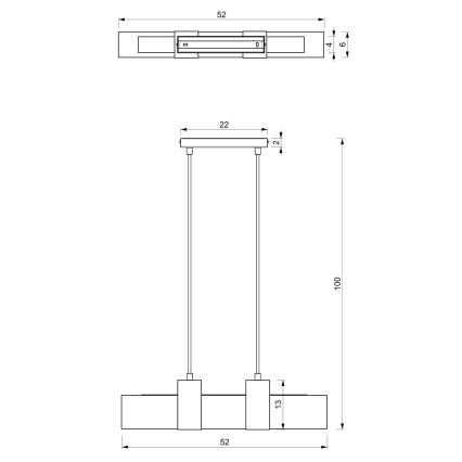 Подвесная люстра BELEN 3xGU10/8W/230V